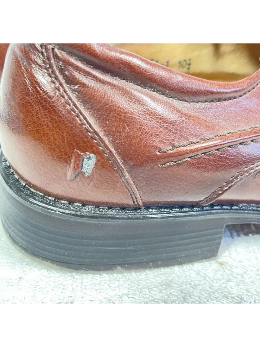 Miko Lotti Mens Brown Leather Dress Shoes Size 10.5 Square Toe Lace-Up Size 10.5